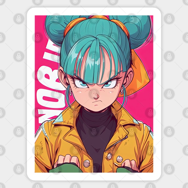 BULMA WANT'S TO BEAT EM UP | Dragonball Anime Manga | PROUD OTAKU Sticker by PROUD OTAKU